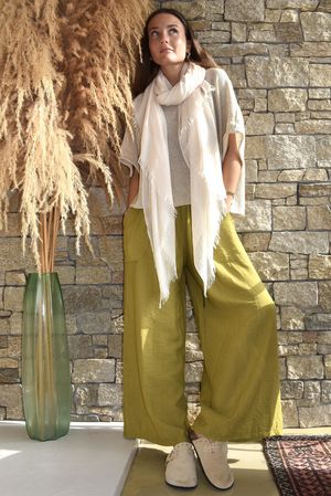 Basso Shirring Wide Leg Pant Rustic Olive